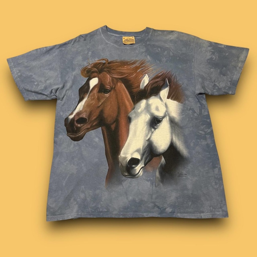 Vintage The Mountain Horse Graphic Tshirt Size Large 90s Cowgirl Equestrian